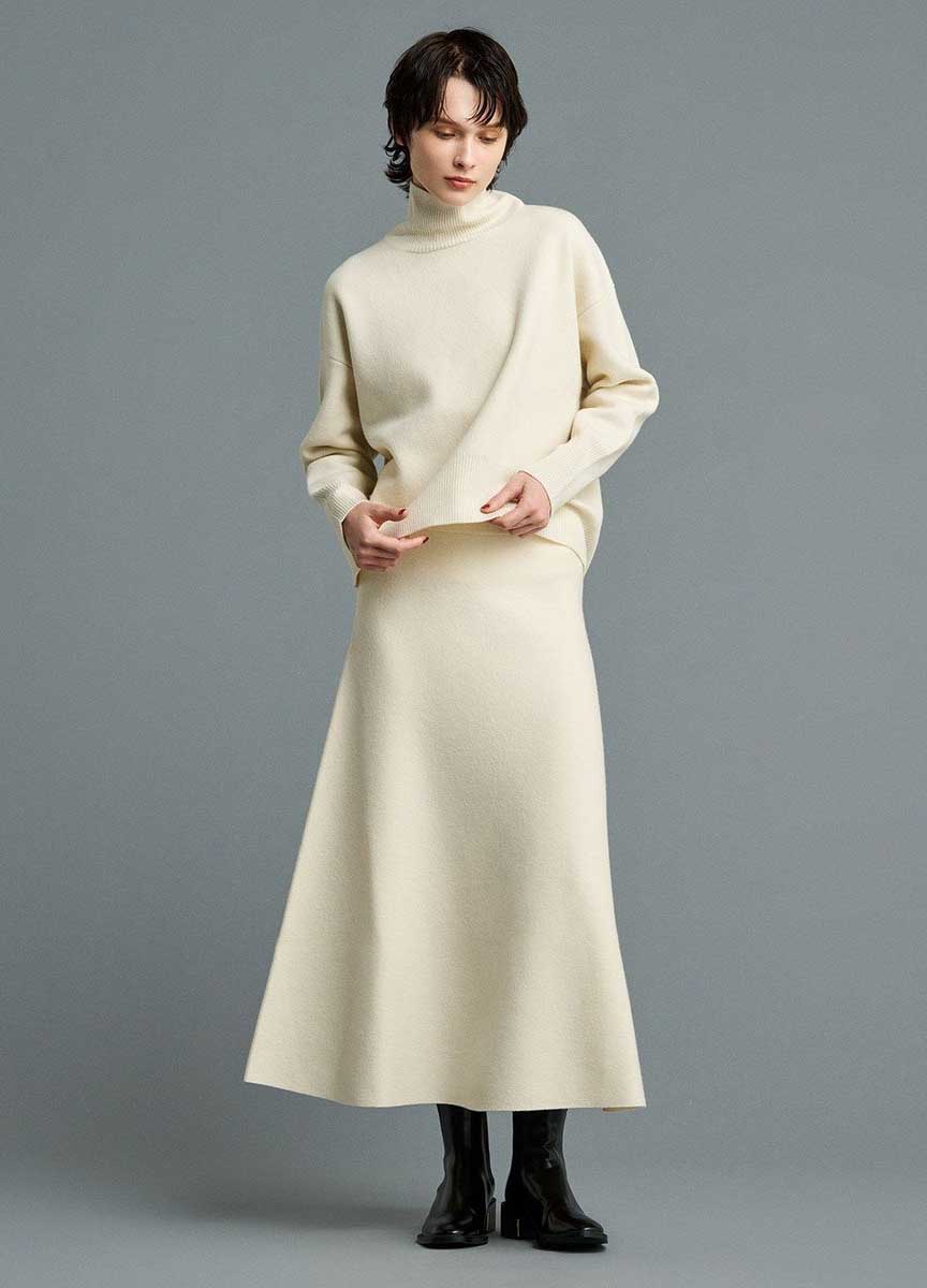 羊毛混紡針織傘裙